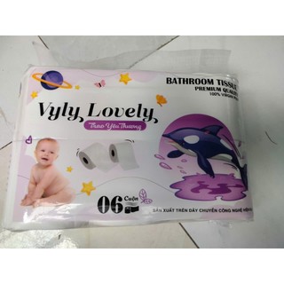 (Mua 1 Tặng 2) Giấy Vệ Sinh Không Lõi Tím Vyly Lovely 6 Cuộn 3 Lớp - Cty Giấy Thành Công Hàng Loại 1 Cao Cấp