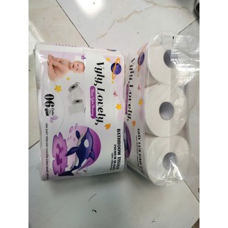 (Mua 1 Tặng 2) Giấy Vệ Sinh Không Lõi Tím Vyly Lovely 6 Cuộn 3 Lớp - Cty Giấy Thành Công Hàng Loại 1 Cao Cấp