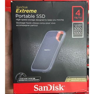 Ổ cứng di động External SSD Sandisk Extreme V2 E61 4TB USB 3.2 Gen 2 1050MB/s (Đen) - Phụ Kiện Nhất Tín