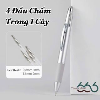 Bút Chấm Nail 5in1 Đa Năng – 4 Đầu Dotting Tool + Đầu Chà Tráng Gương, Bút Vẽ Nail, Chrome Tiện Lợi THEGIOINAIL666