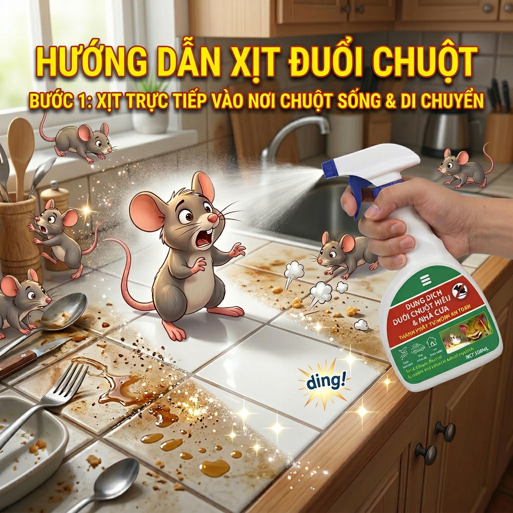 Chuột biến mất ngay thuốc xịt chuột, chuột chạy sạch khỏi khu vực chỉ sau khi dùng - mua 1 tặng 1