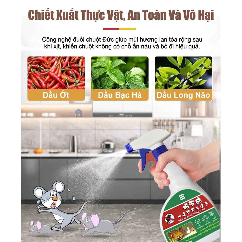 Chuột biến mất ngay thuốc xịt chuột, chuột chạy sạch khỏi khu vực chỉ sau khi dùng - mua 1 tặng 1