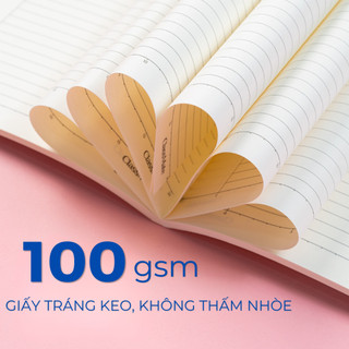 Vở Kẻ Ngang 80/120 Trang BST NƠ CLASSMATE Bìa Dày Chống Nước Giấy Tráng Keo 100gsm Không Thấm Nhòe, Chống Lóa
