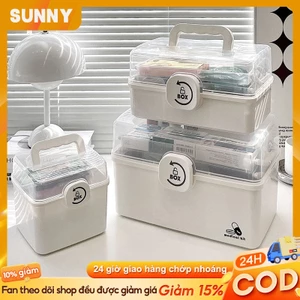 SUNNY Hộp Nhựa Đựng Đồ Dung Tích Lớn Thùng Đựng Đồ Đa Năng Hộp Đựng Thuốc Trong Suốt Có Khóa