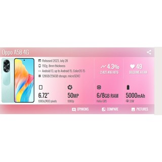 Phản quang Oppo A58 4G, miếng lót màn hình phản quang Oppo, back light CPH2577