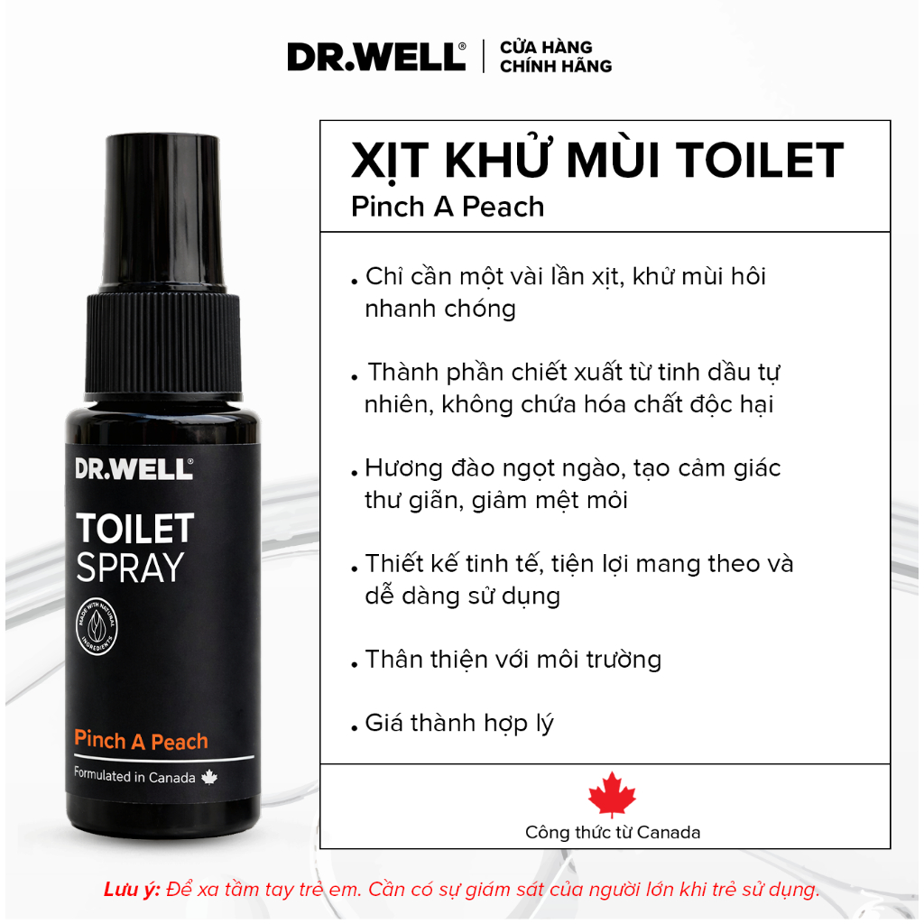 Xịt Khử Mùi Toilet 𝐃𝐑.𝐖𝐄𝐋𝐋- 30ml Xịt Khử Mùi Nhanh Nhà Vệ Sinh, Bồn Cầu Thơm Dịu, Nhỏ Gọn, Tiện Lợi