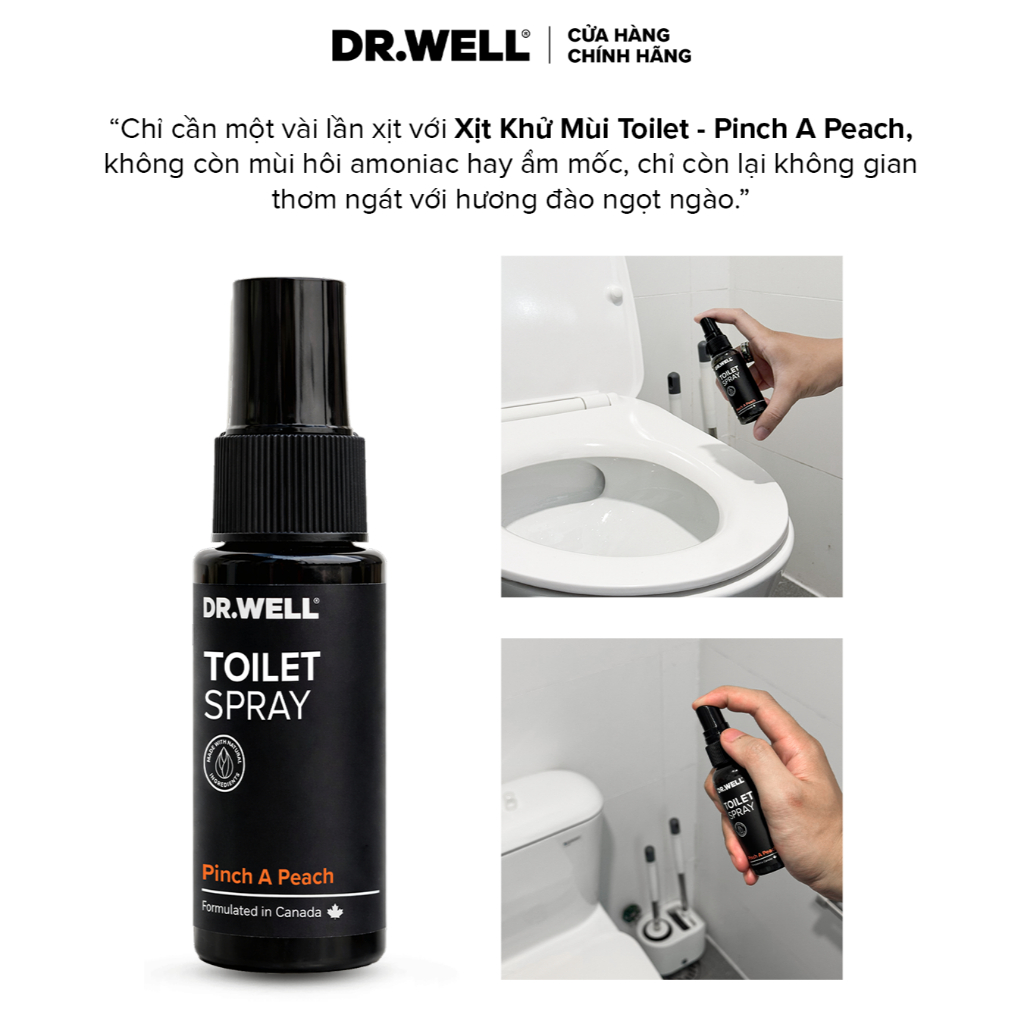 Xịt Khử Mùi Toilet 𝐃𝐑.𝐖𝐄𝐋𝐋- 30ml Xịt Khử Mùi Nhanh Nhà Vệ Sinh, Bồn Cầu Thơm Dịu, Nhỏ Gọn, Tiện Lợi
