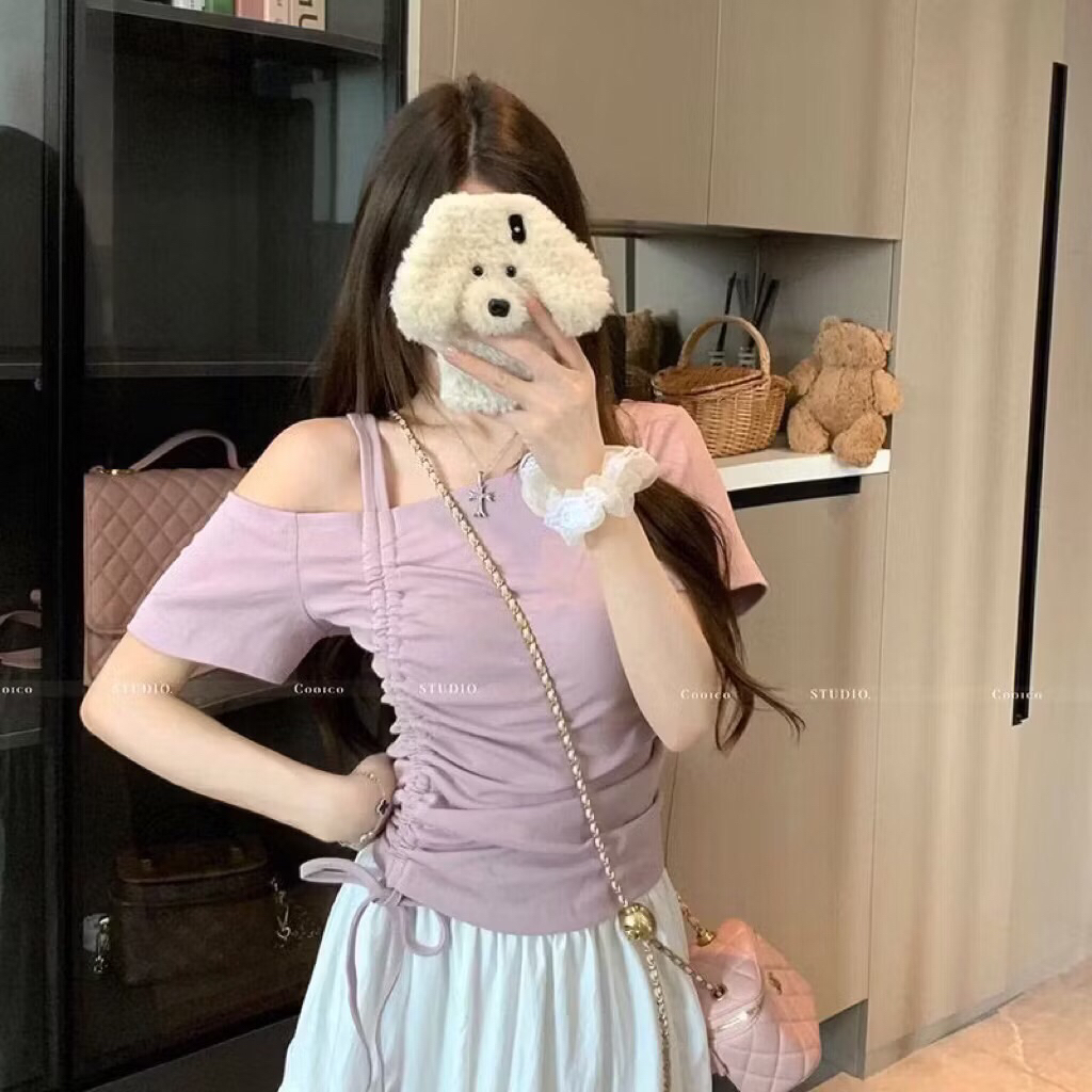 Áo nữ ôm dây rút CHẤT THUN DÀY ĐẸP dáng ôm sang chảnh A91 | BigBuy360 - bigbuy360.vn