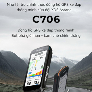 [Chính Hãng]Đồng Hồ Xe Đạp Magene C706 GPS, Màn hình Cảm Ứng 3.3", IPX7, WiFi, Bluetooth 5.0, ANT+, Sạc 3h, 76g, Pin 24h