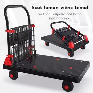 Xe đẩy hàng hóa có lan can, chống ồn Gấp Gọn Tiện Lợi 4 bánh xe Tải Trọng 800KG