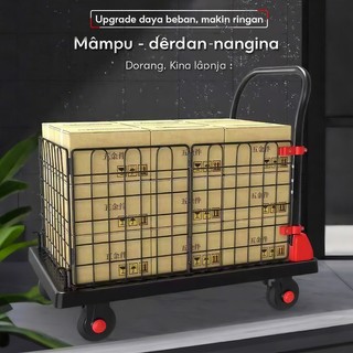 Xe đẩy hàng hóa có lan can, chống ồn Gấp Gọn Tiện Lợi 4 bánh xe Tải Trọng 800KG