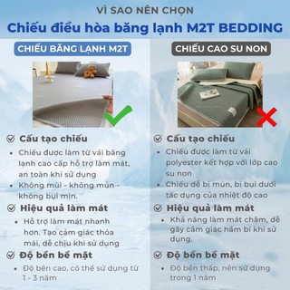 Chiếu điều hòa băng lạnh M2T BEDDING màu săc trơn đủ kích thước - kèm 2 vỏ gối