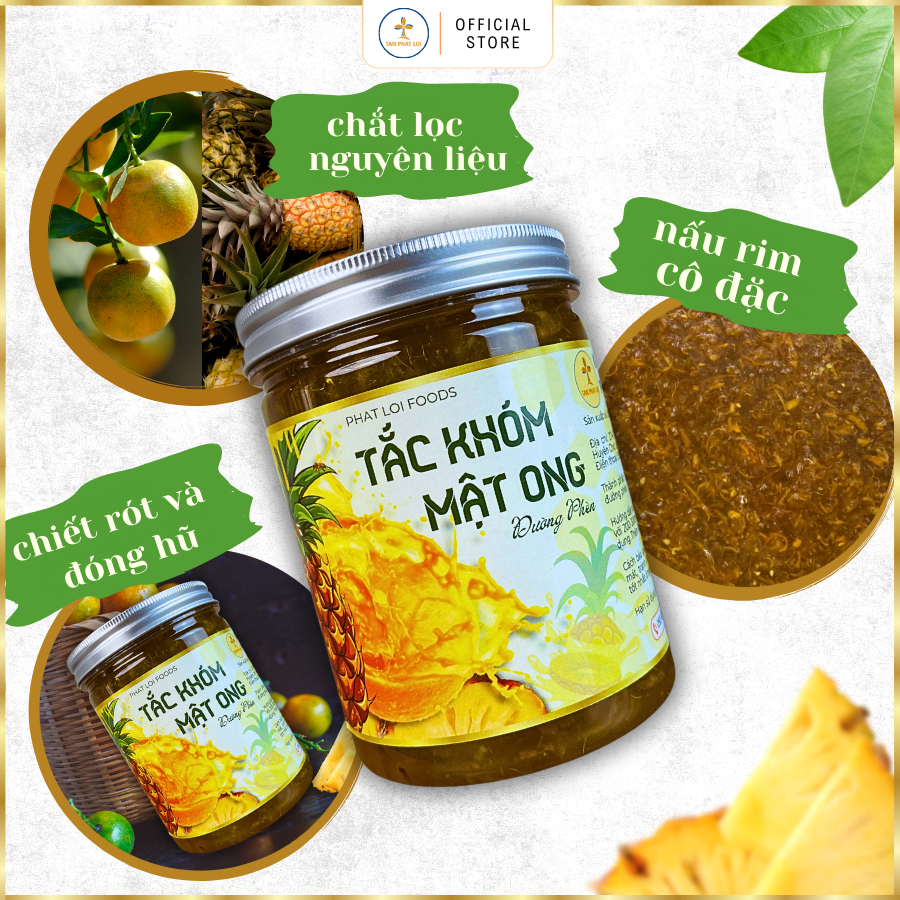 Tắc Khóm Mật Ong Đường Phèn 600gram - Phat Loi Foods - Nguyên liệu tự nhiên, giải khát cực đã