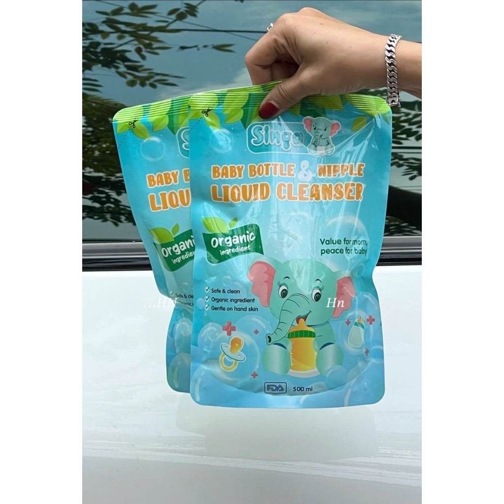 Combo 2 túi nước rửa bình sữa Singa.