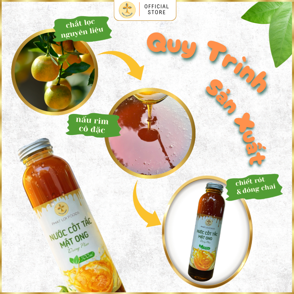Nước Cốt Tắc Mật Ong Đường Phèn Nguyên Chất 500ml - Phat Loi Foods - Tắc Tươi Tự Nhiên