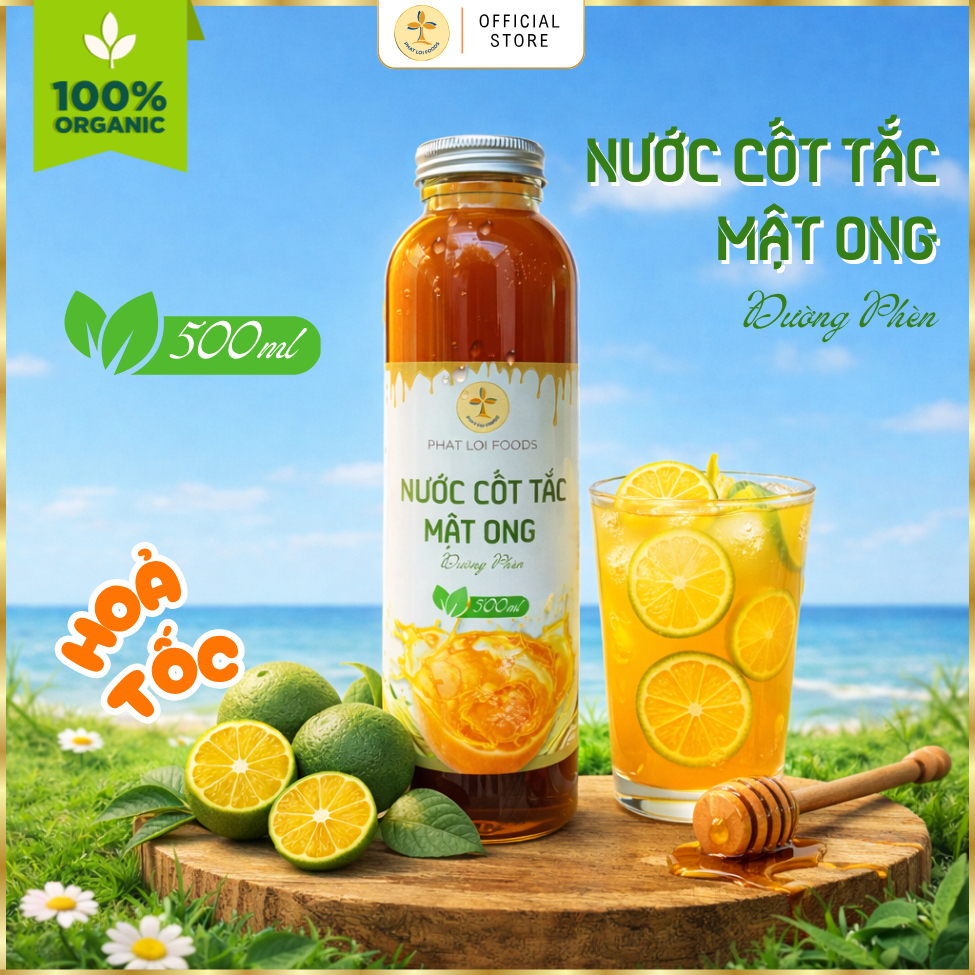 Nước Cốt Tắc Mật Ong Đường Phèn Nguyên Chất 500ml - Phat Loi Foods - Tắc Tươi Tự Nhiên