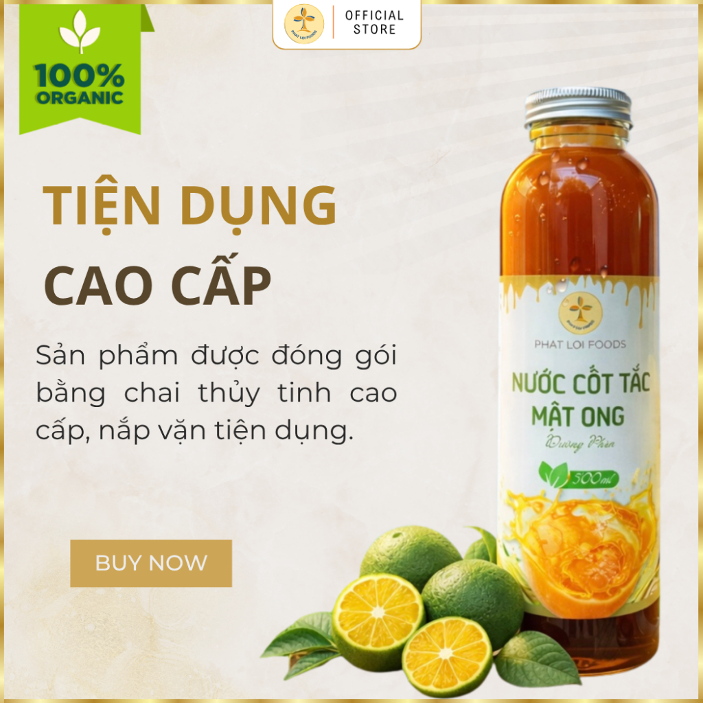 Nước Cốt Tắc Mật Ong Đường Phèn Nguyên Chất 500ml - Phat Loi Foods - Tắc Tươi Tự Nhiên