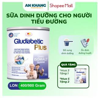 Sữa Bột Cho Người Tiểu Đường Gludiabetic Plus - Dinh Dưỡng Cần Thiết Cho Người Tiểu Đường - Lon 400/900G
