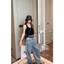Quần jeans suông Wang 2 cạp băng cuốn