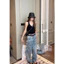Quần jeans suông Wang 2 cạp băng cuốn