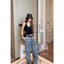 Quần jeans suông Wang 2 cạp băng cuốn