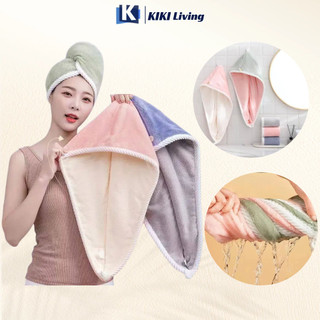 Siêu Thấm/Mềm Mại Mũ Trùm Tóc Khô Cực Nhanh Chất Liệu San Hô Dày Dặn - Khăn Trùm Tóc/Đội Đầu/Tắm Xông Hơi