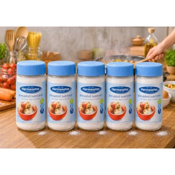 Combo 5 hũ Đường Ăn kiêng Hermesetas Granulated, thương hiệu Thuỵ Sĩ, lọ 90g, Đường cho người tiểu đường, ăn kiêng
