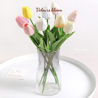 Cành Hoa Tulip Giả Phong Cách Hàn Quốc Velours.bloom – Decor Phòng Ngủ Cực Chill