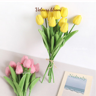 Cành Hoa Tulip Giả Phong Cách Hàn Quốc Velours.bloom – Decor Phòng Ngủ Cực Chill