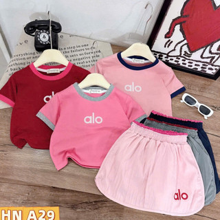 Bộ Bé Gái Mùa Hè, Bộ Quần Áo Bé Gái mẫu Alo, Hello dễ thương fom rộng chất vải cotton mềm mát cho bé 7-47kg