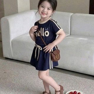 Bộ Bé Gái Mùa Hè, Bộ Quần Áo Bé Gái mẫu Alo, Hello dễ thương fom rộng chất vải cotton mềm mát cho bé 7-47kg