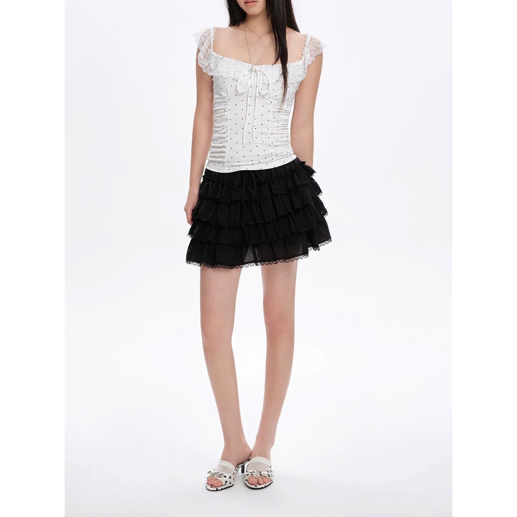 Rosy Skirt (TSW) Chân váy xếp tầng phối ren Nữ the.sweaterweather