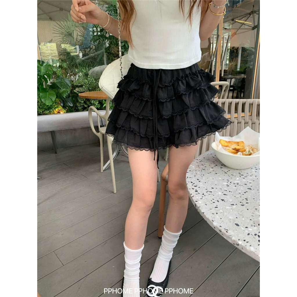 Rosy Skirt (TSW) Chân váy xếp tầng phối ren Nữ the.sweaterweather