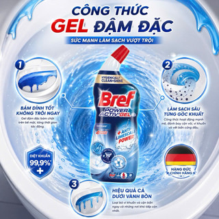 Tẩy bồn cầu Bref Đức 750ml Gel 4in1 sạch sâu, diệt khuẩn, đánh bay cặn vôi, làm sạch đường ống, khử mùi - thơm mát