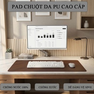 Pad Chuột Da PU 1 Mặt Cao Cấp Màu Nâu Đậm – Di Chuột Mượt, Chống nước, Chống bụi, Dễ Vệ Sinh
