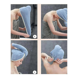 Siêu Thấm/Mềm Mại Mũ Trùm Tóc Khô Cực Nhanh Chất Liệu San Hô Dày Dặn - Khăn Trùm Tóc/Đội Đầu/Tắm Xông Hơi