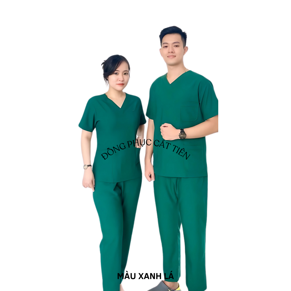 Bộ Scrubs Cotton Cao Cấp Cổ Tim nhiều Màu spa, Y Tế, Bệnh Viện - co giãn- thoáng mát