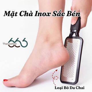 Cây Chà Gót Chân Inox Liền Khối Viền Nhựa – Bàn Chà Gót Tẩy Tế Bào Chết, Da Chai, Cán Cầm Chống Trượt THEGIOINAIL666