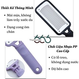 Cây Chà Gót Chân Inox Liền Khối Viền Nhựa – Bàn Chà Gót Tẩy Tế Bào Chết, Da Chai, Cán Cầm Chống Trượt THEGIOINAIL666
