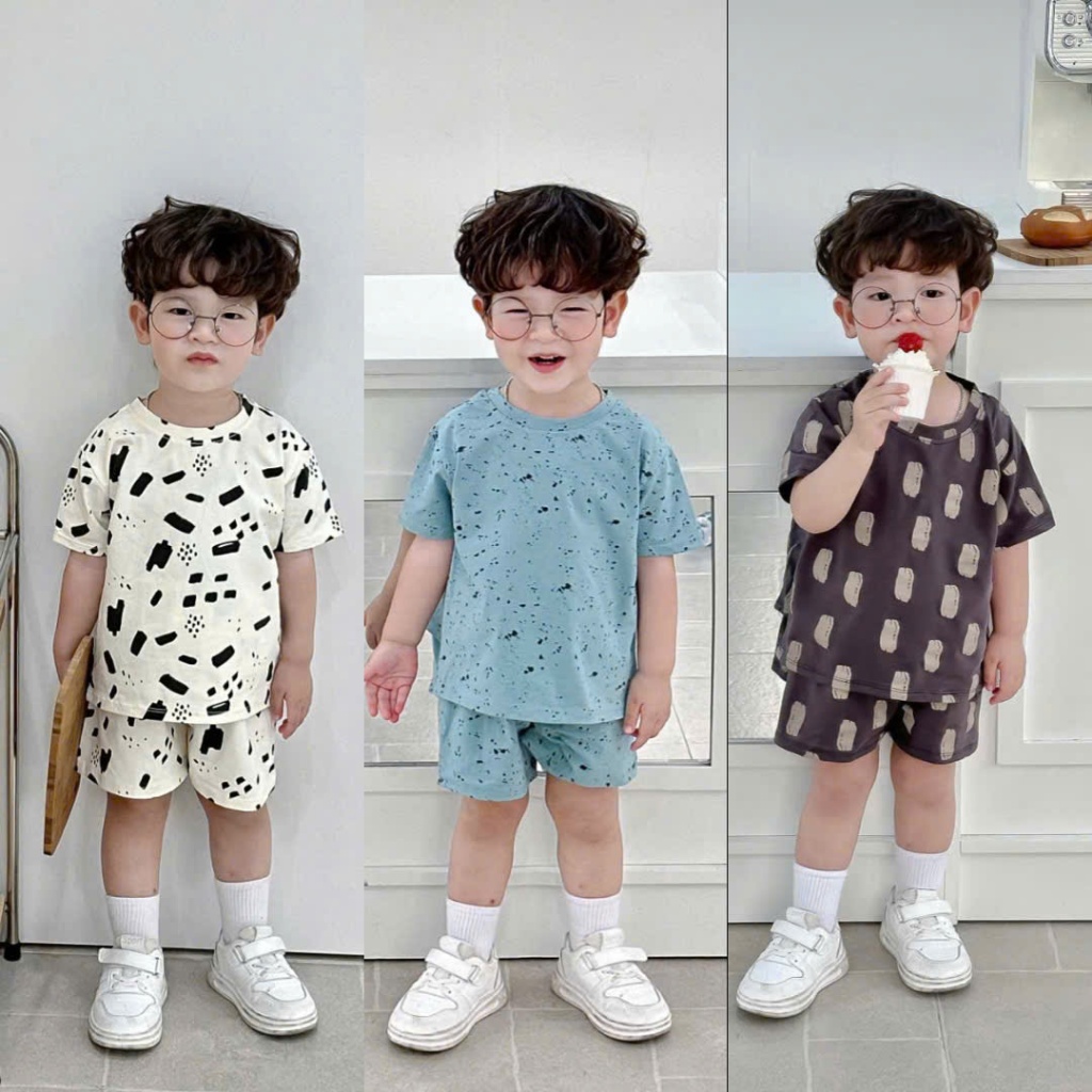 Sét loang 3 Mầu Cho Bé Trai Đơn Giản Đáng Yêu