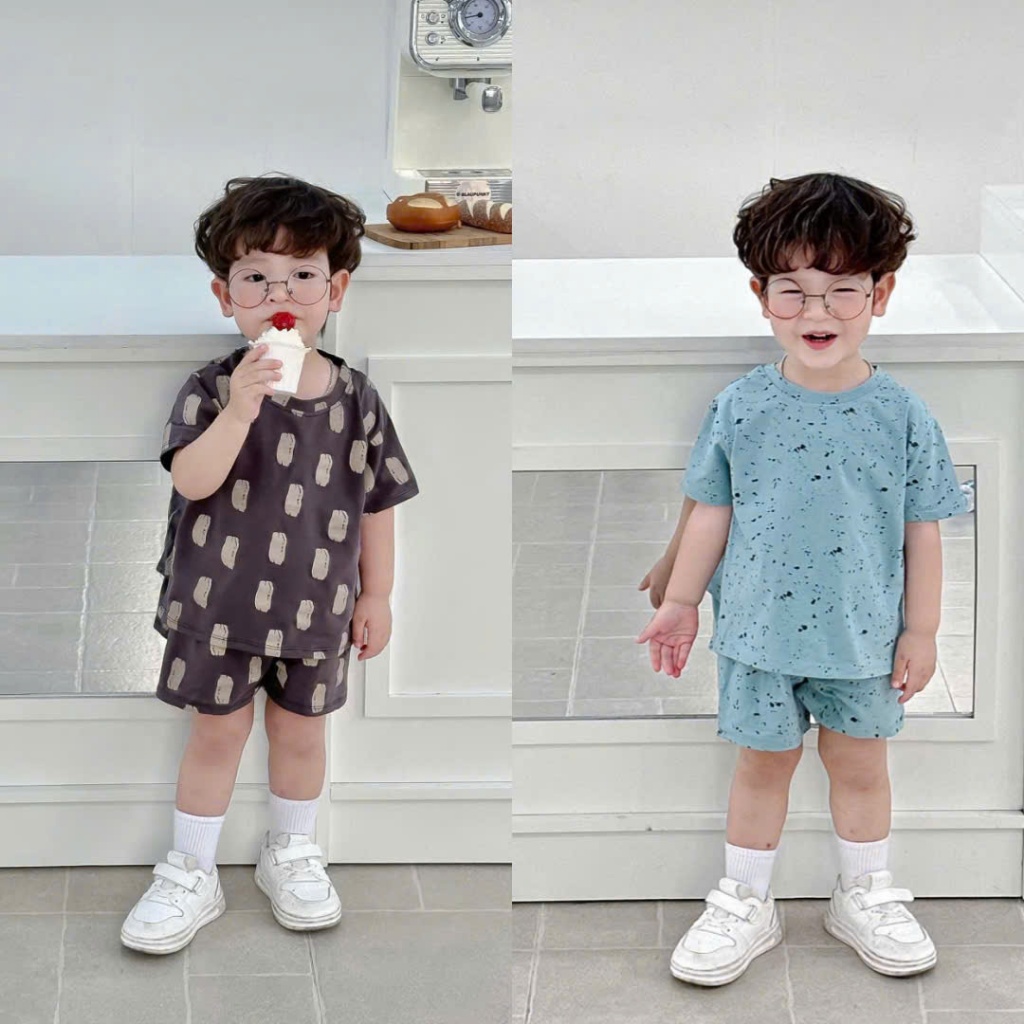 Sét loang 3 Mầu Cho Bé Trai Đơn Giản Đáng Yêu