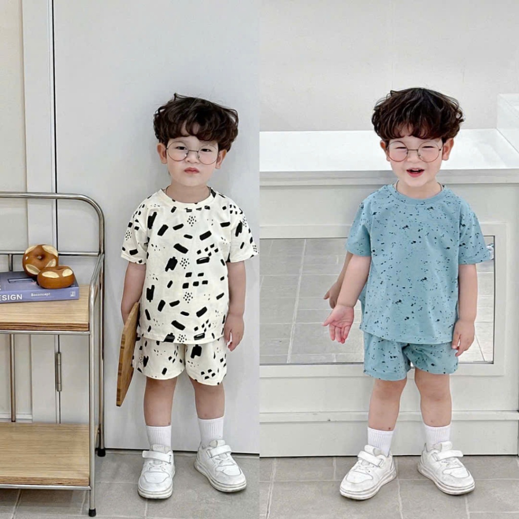 Sét loang 3 Mầu Cho Bé Trai Đơn Giản Đáng Yêu