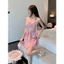 HT41a Váy ngủ 2s cánh tiên cổ đổ dáng xoè chấm bi kèm ĐỆM LÓT phối ren tôn dáng HT41a