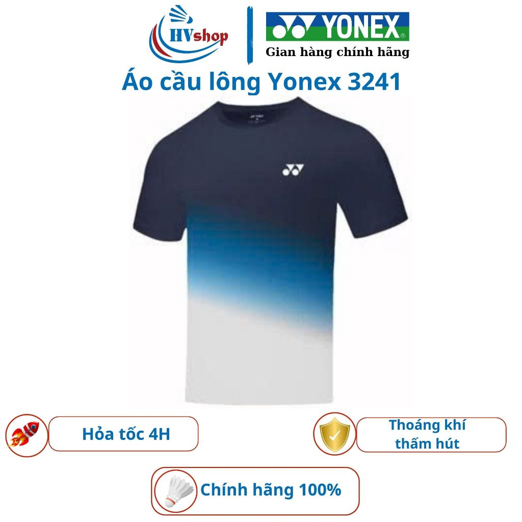 Áo cầu lông Yonex chính hãng 3241, chất thấm hút mồ hôi, thoáng khí - HVShop