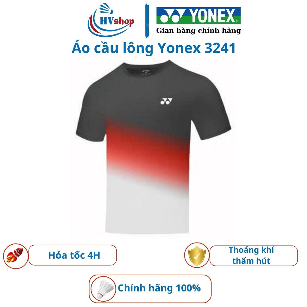 Áo cầu lông Yonex chính hãng 3241, chất thấm hút mồ hôi, thoáng khí - HVShop