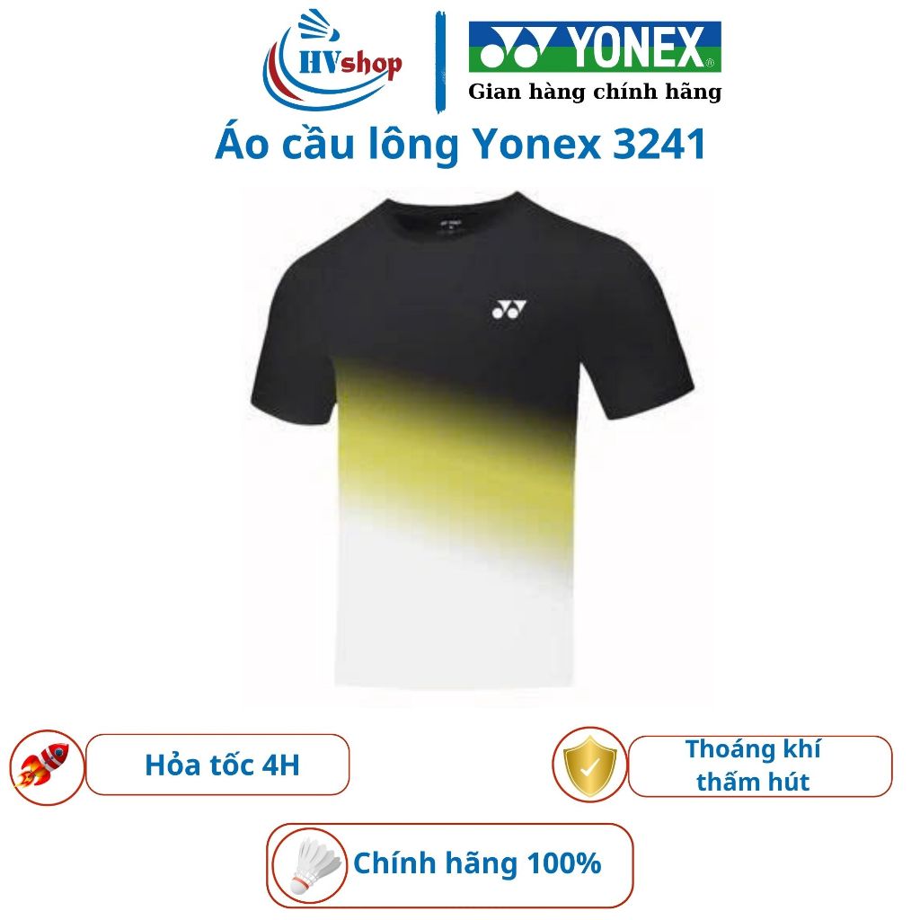 Áo cầu lông Yonex chính hãng 3241, chất thấm hút mồ hôi, thoáng khí - HVShop