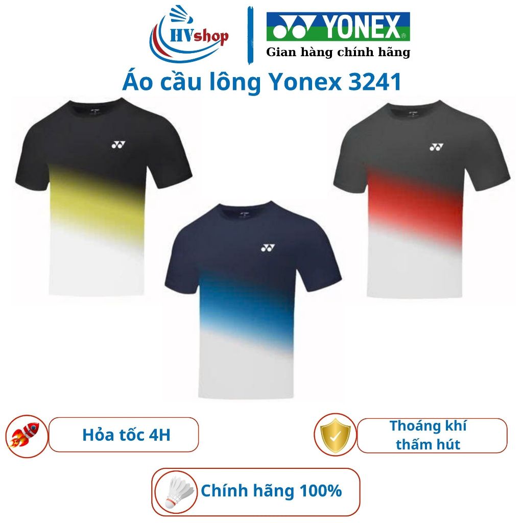 Áo cầu lông Yonex chính hãng 3241, chất thấm hút mồ hôi, thoáng khí - HVShop