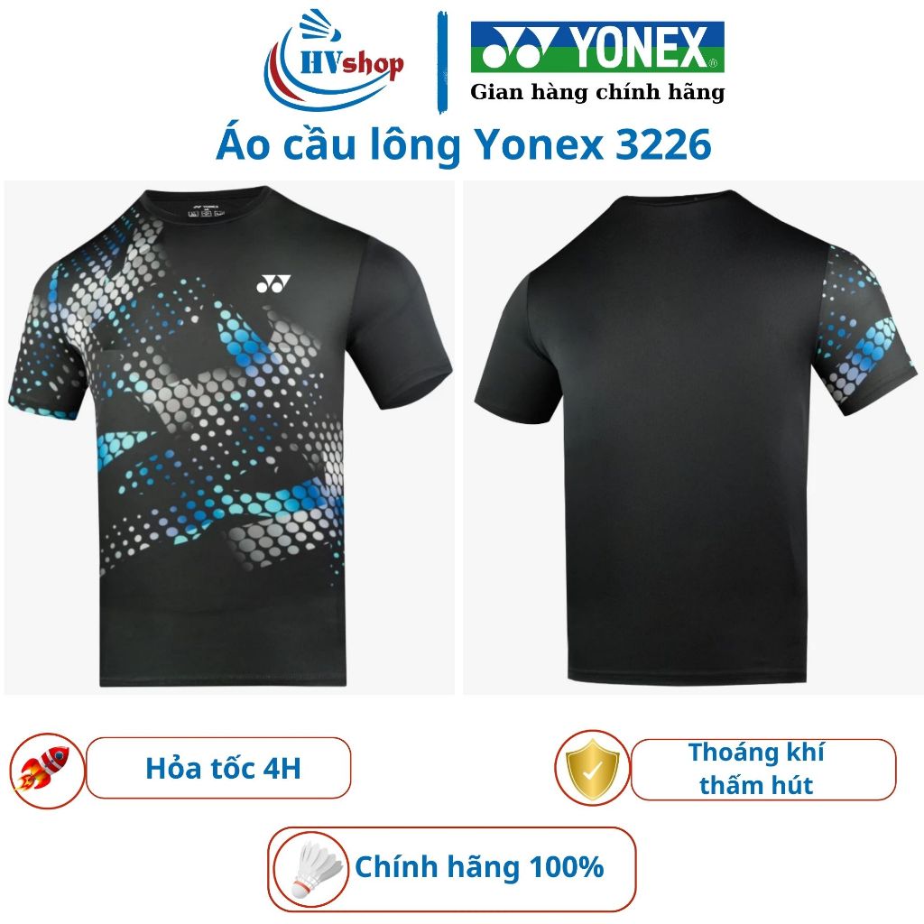 Áo cầu lông Yonex chính hãng 3226, chất liệu thoáng, thấm hút mồ hôi, có tem 7 màu chuẩn - HVShop