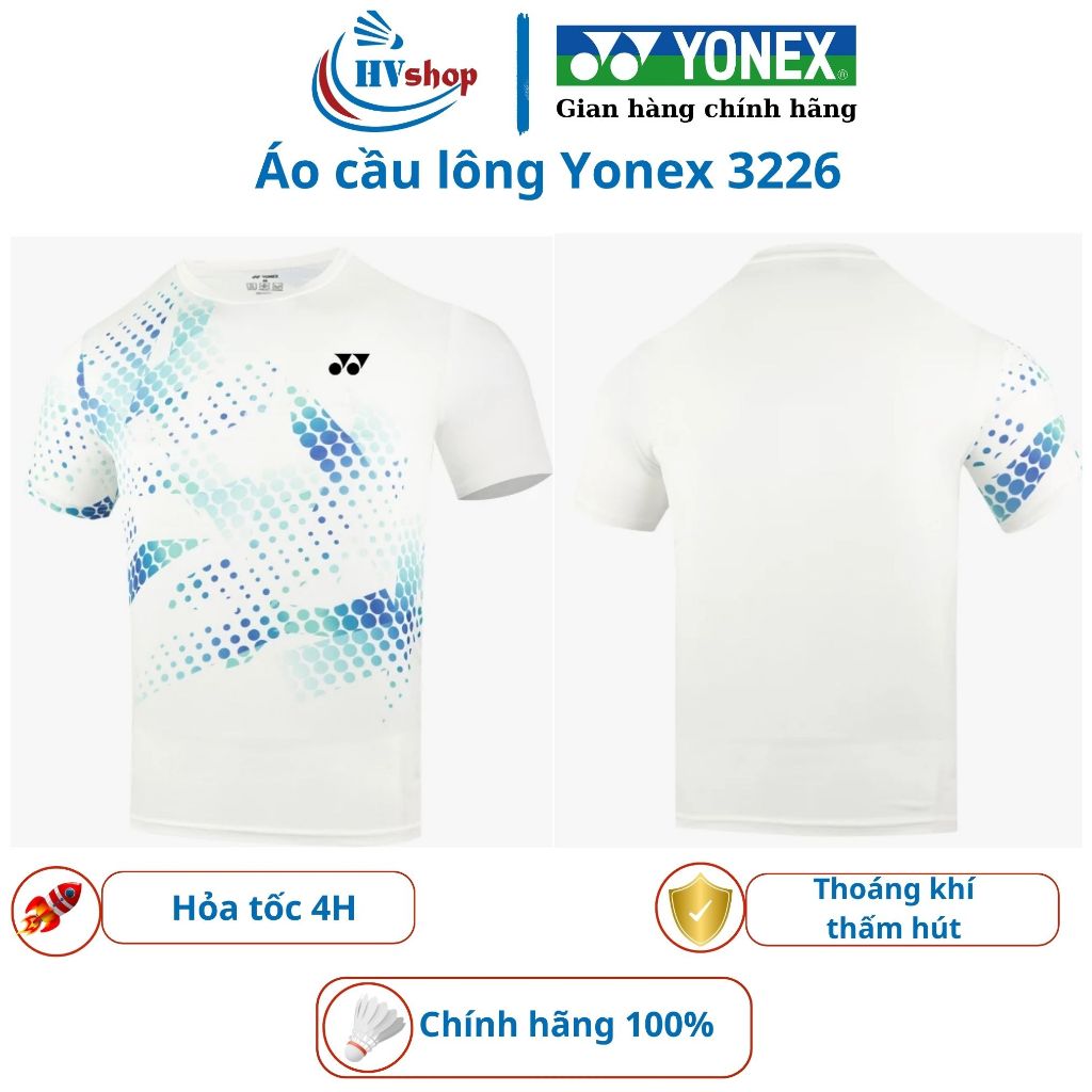 Áo cầu lông Yonex chính hãng 3226, chất liệu thoáng, thấm hút mồ hôi, có tem 7 màu chuẩn - HVShop