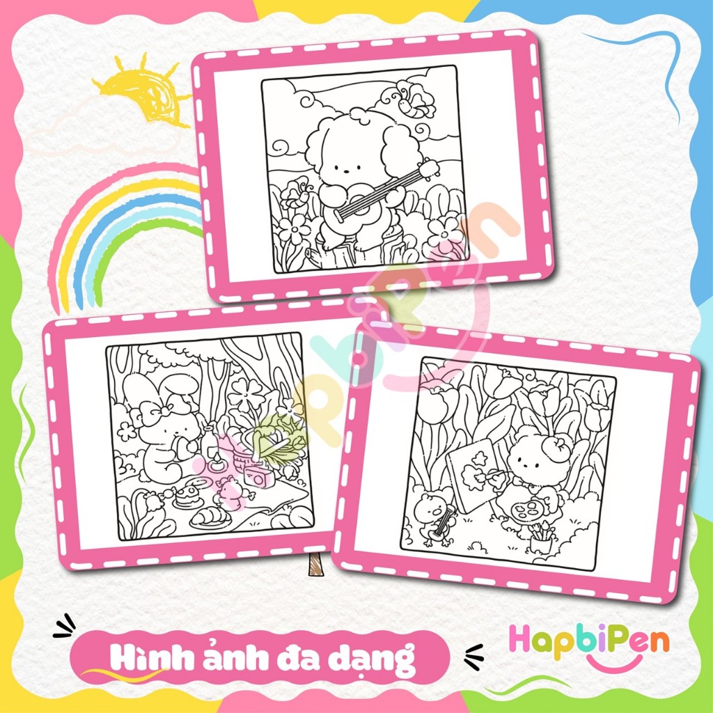 Bộ tranh tô màu cho bé với 41 trang chủ đề Cozy Nooks phong cách Kawaii dễ thương Vol 11